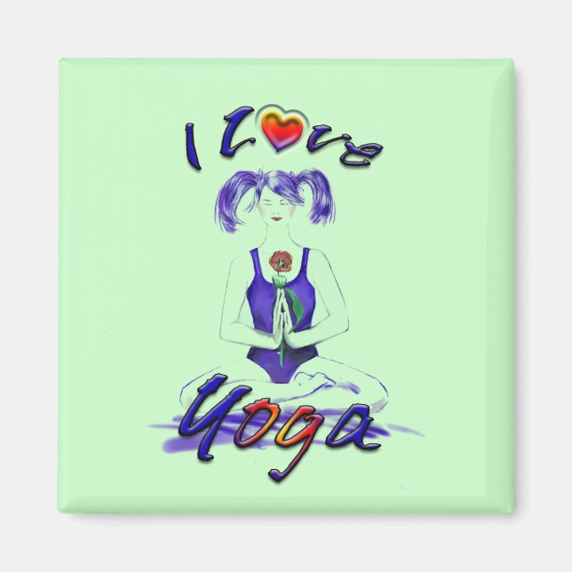 Imã Eu amo íman de ioga (Frente)