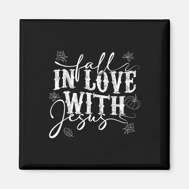 Imã Eu Amo Jesus Cair Folhas E Pumpkin Obrigados De Ou (Frente)