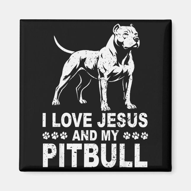 Imã Eu Amo Jesus E Meu Pitbull  (Frente)
