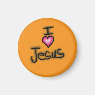 Imã Eu Amo Jesus Eu Adoro Jesus Laranja