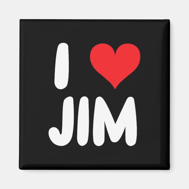 Imã Eu Amo Jim - Coração - Nome  (Frente)