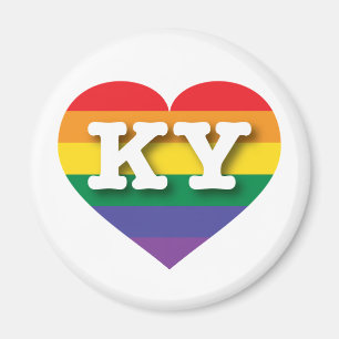 Imã Eu amo Kentucky Orgulho gay Rainbow Heart