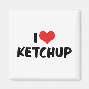 Imã Eu Amo Ketchup Coração - Amante de Catsup