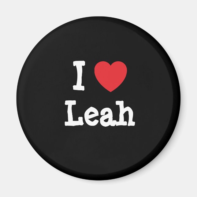 Imã Eu amo Leah Heart T-Shirt (Frente)