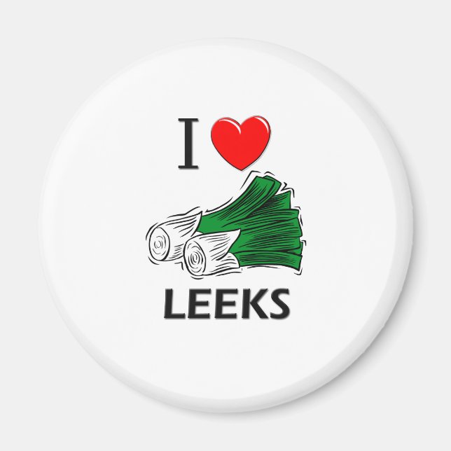 Imã Eu Amo Leeks (Frente)
