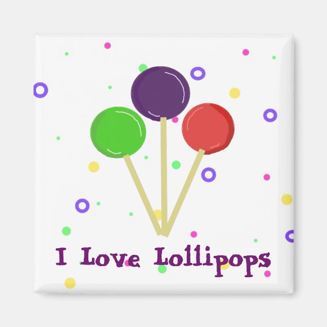 Imã Eu Amo Lollipops (Frente)