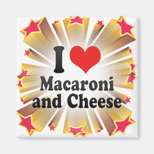 Imã Eu amo macaroni+e queijo (Frente)