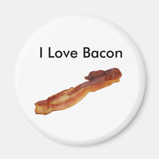 Imã Eu Amo Magnet De Bacon (Frente)