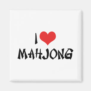 Imã Eu Amo Mahjong de Coração - Amante de Mah Jong