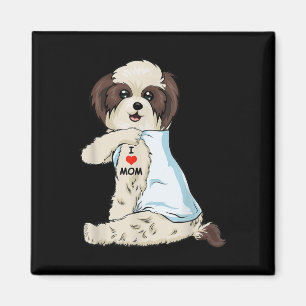 Imã Eu Amo Mamãe Tattoo Shih Tzu Mãe Cachorro Sobremes