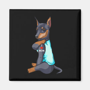 Imã Eu Amo Mamãe Tatuagem Miniatura Pinscher Mamãe Cac