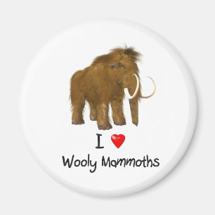 Imã "Eu amo Mammoth lanoso dos Mammoths lanosos"