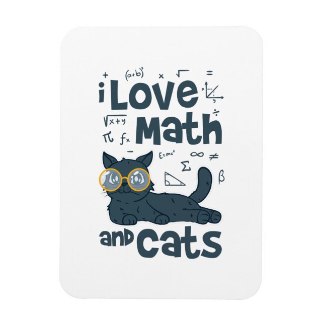 Ímã Eu amo matemática e gatos (Vertical)