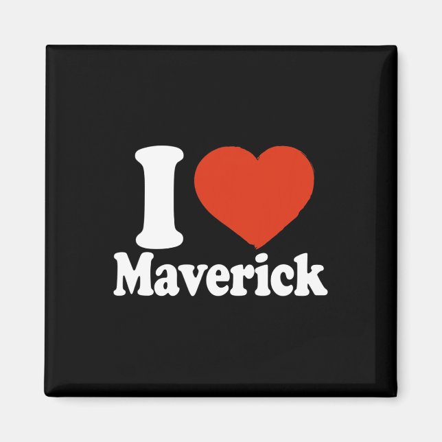 Imã Eu Amo Maverick, Eu Adoro Maverick, Coração Vermel (Frente)