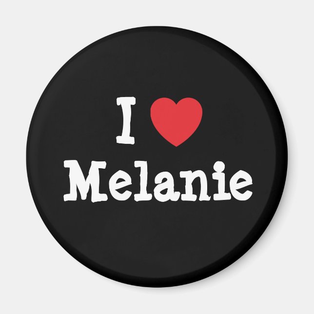 Imã Eu amo Melanie Heart T-Shirt (Frente)