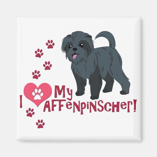Imã Eu Amo Meu Affenpinscher! (Frente)