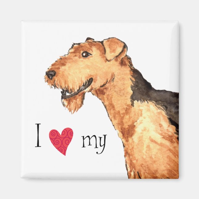 Imã Eu amo meu Airedale (Frente)