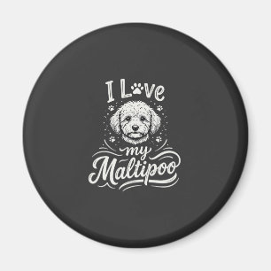 Imã Eu Amo Meu Amante de Cachorro Maltipoo