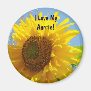 Imã Eu amo meu Auntie! girassóis amarelos dos ímãs
