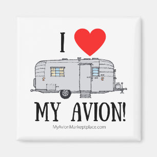 Imã EU AMO meu Avion!-Vintage Fan Front 50-70