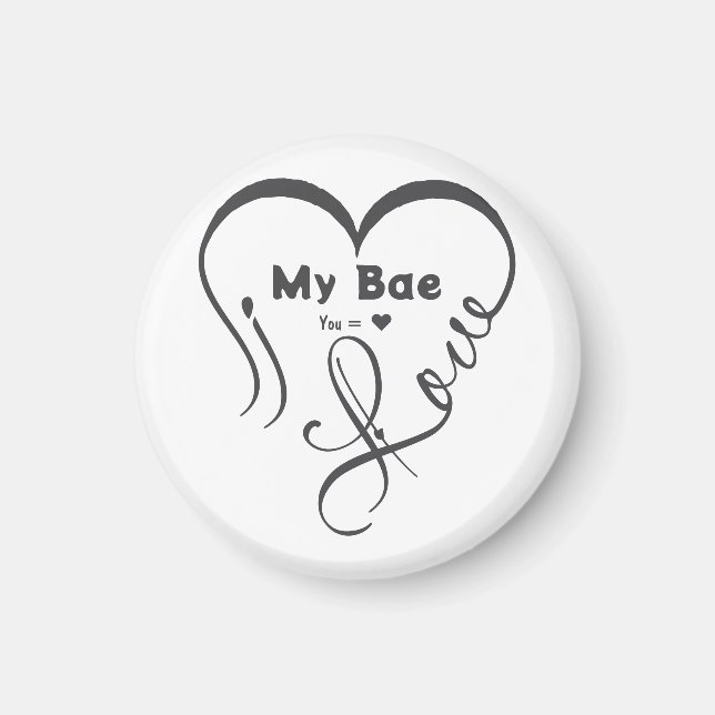 Imã Eu Amo Meu Bae • Você = ♥ (Frente)