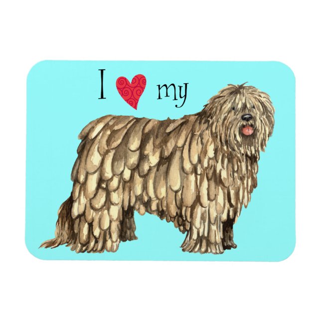 Ímã Eu amo meu Bergamasco (Horizontal)