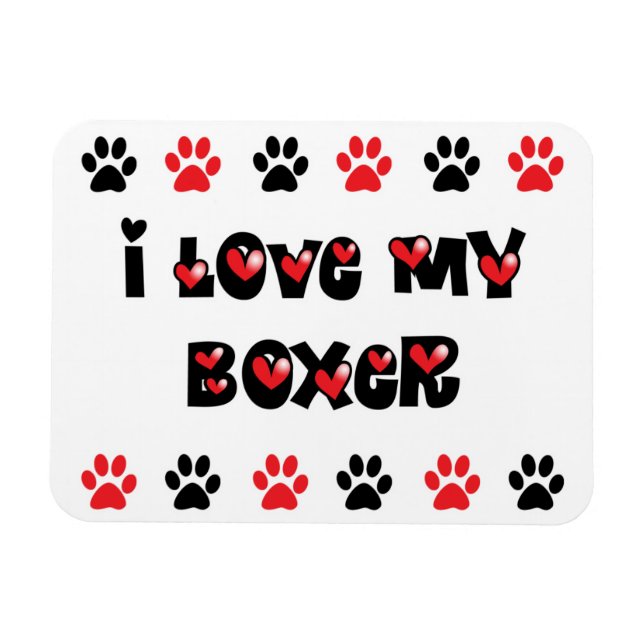 Ímã Eu Amo Meu Boxer (Horizontal)