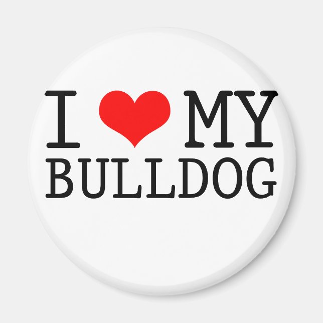 Imã Eu Amo Meu Buldogue (Frente)