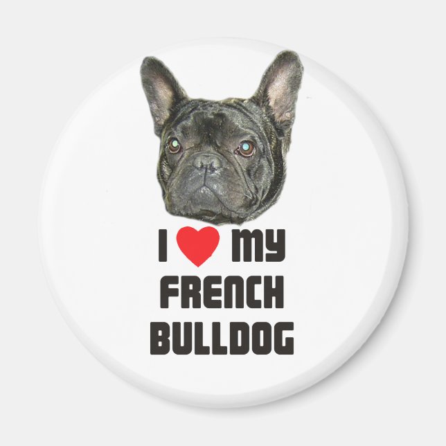 Imã Eu Amo Meu Buldogue Francês (Frente)