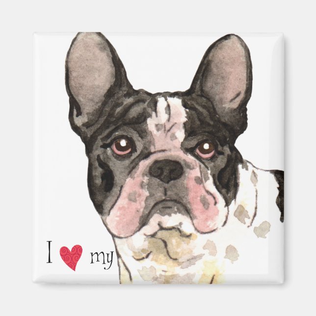 Imã Eu amo meu Buldogue Francês (Frente)