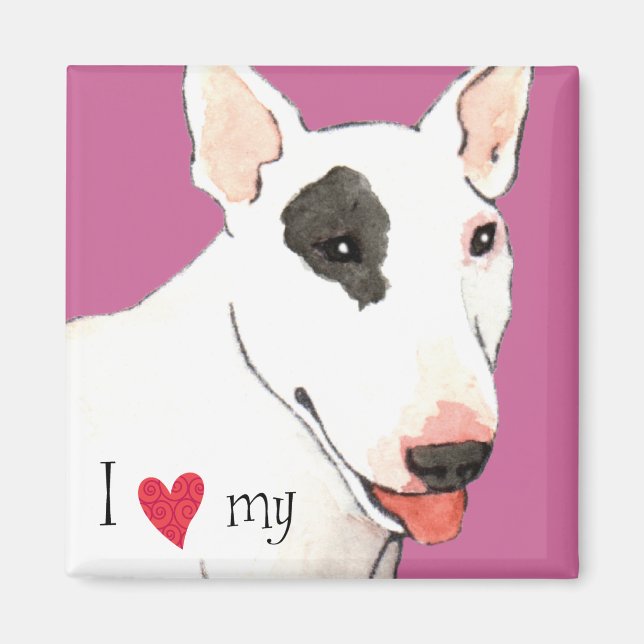 Imã Eu amo meu Bull Terrier (Frente)