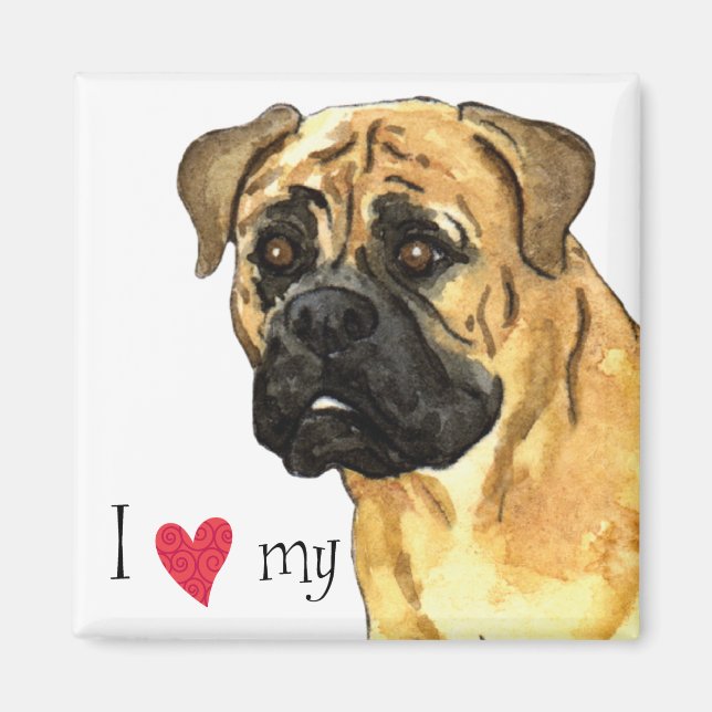 Imã Eu amo meu Bullmastiff (Frente)