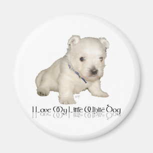 Imã Eu Amo Meu Cachorrinho Branco - Filhote Westie
