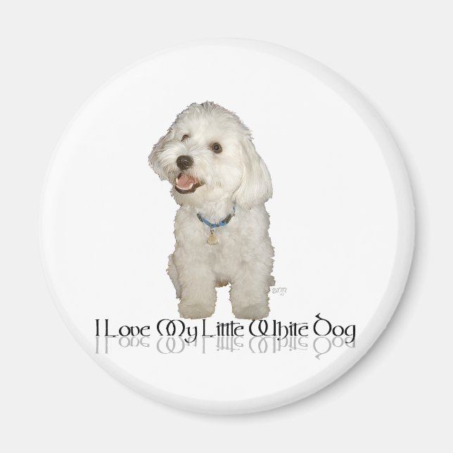 Imã Eu Amo Meu Cachorrinho Branco - Havanese (Frente)