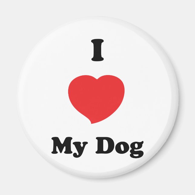 Imã Eu amo meu cachorro (Frente)