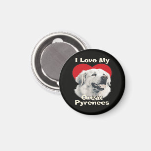 Imã Eu amo meu cachorro Grandes Pirenéus