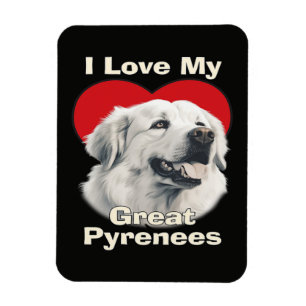 Ímã Eu amo meu cachorro Great Pyrenees