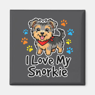 Imã Eu Amo Meu Cachorro Snorkie Schnauzer Yorkie Mistu