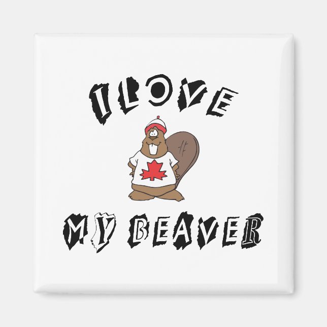 Imã Eu Amo Meu Castor Canadiano (Frente)