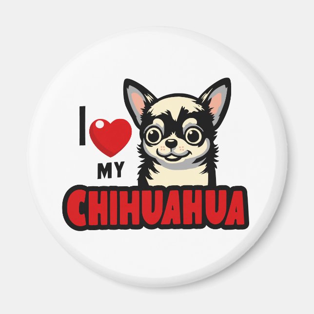 Imã Eu Amo Meu Chihuahua (Frente)