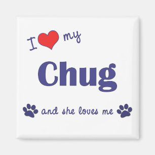 Imã Eu amo meu Chug (o cão fêmea)