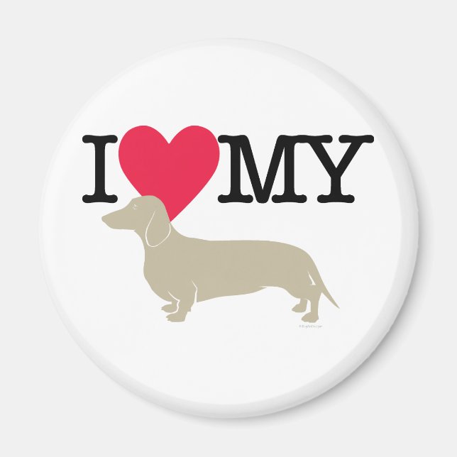 Imã Eu Amo Meu Dachshund! (Frente)