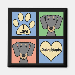 Imã Eu amo meu Dachshund