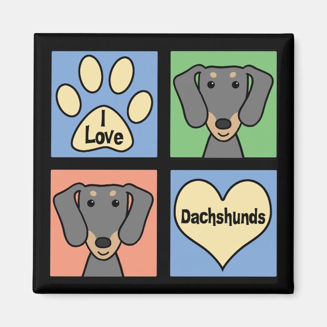 Imã Eu Amo Meu Dachshund (Frente)