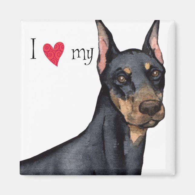 Imã Eu amo meu Doberman (Frente)