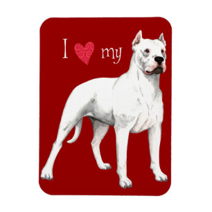 Ímã Eu amo meu Dogo Argentino