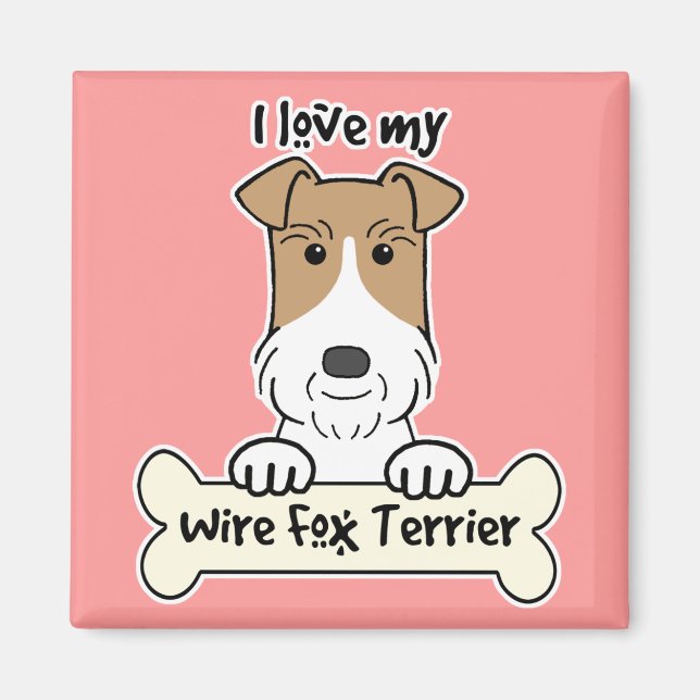 Imã Eu Amo Meu Fio Fox Terrier (Frente)