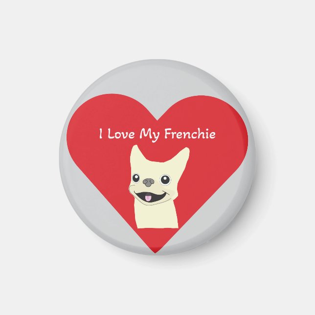Imã Eu amo meu Frenchie, Lavender (Frente)