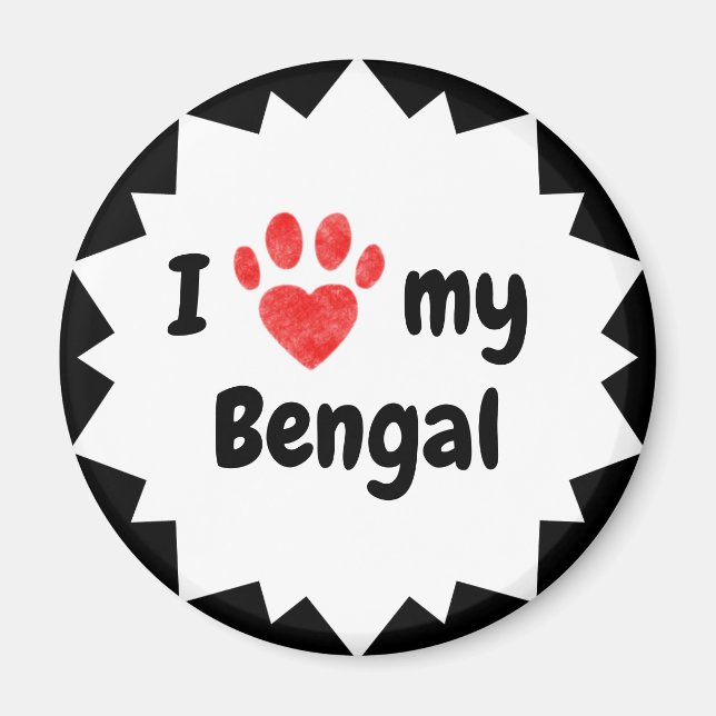 Imã Eu Amo Meu Gato Bengala (Frente)