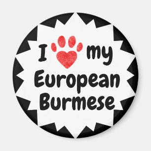 Imã Eu Amo Meu Gato Birmanês Europeu